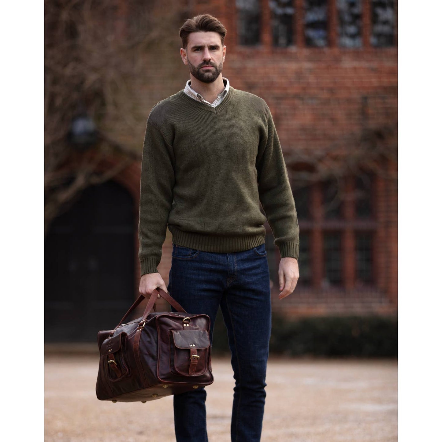 Burghley - Stamford – Full Leather Vintage Style Travel Bag / Holdall
