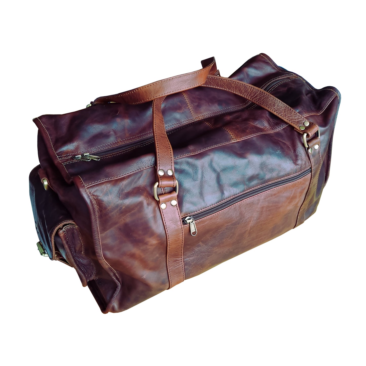 Burghley - Stamford – Full Leather Vintage Style Travel Bag / Holdall