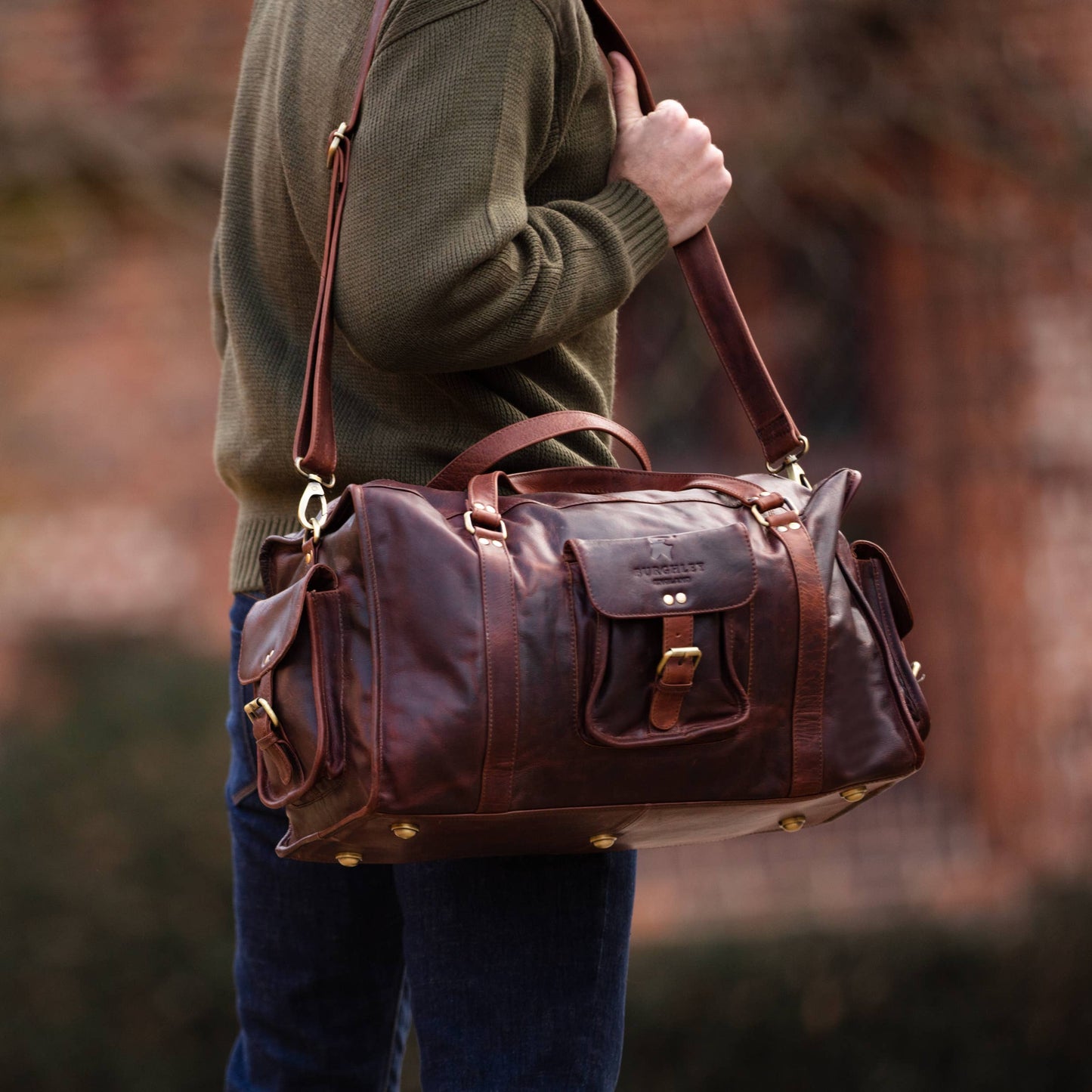 Burghley - Stamford – Full Leather Vintage Style Travel Bag / Holdall